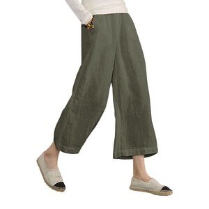 Women's Olive Green linen Pants non toxic